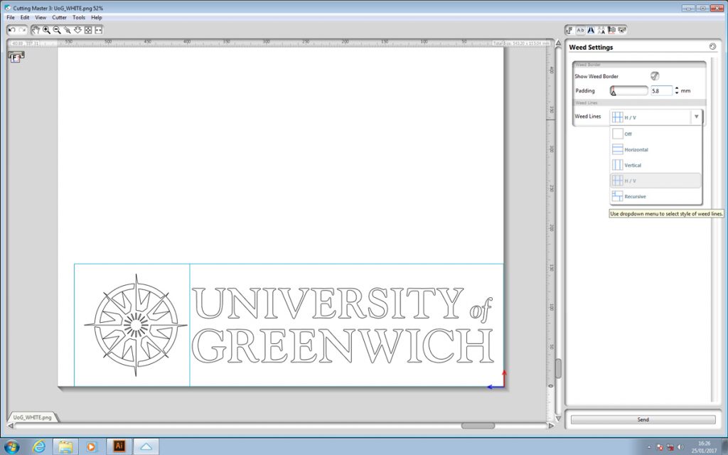 Vinyl Cutter Weed settings
