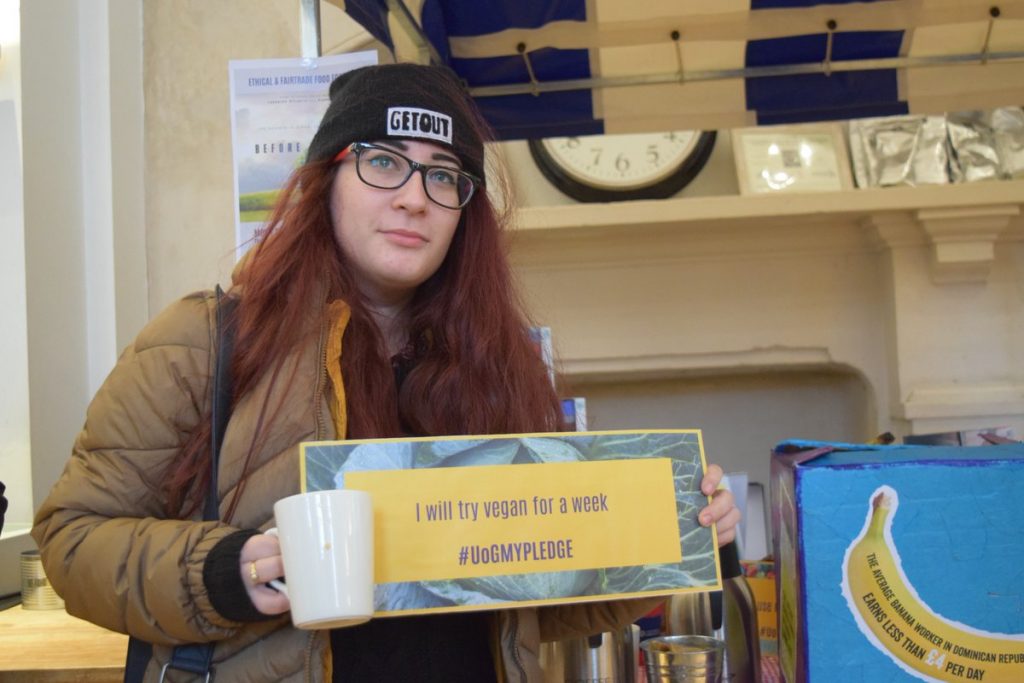 Student making a pledge