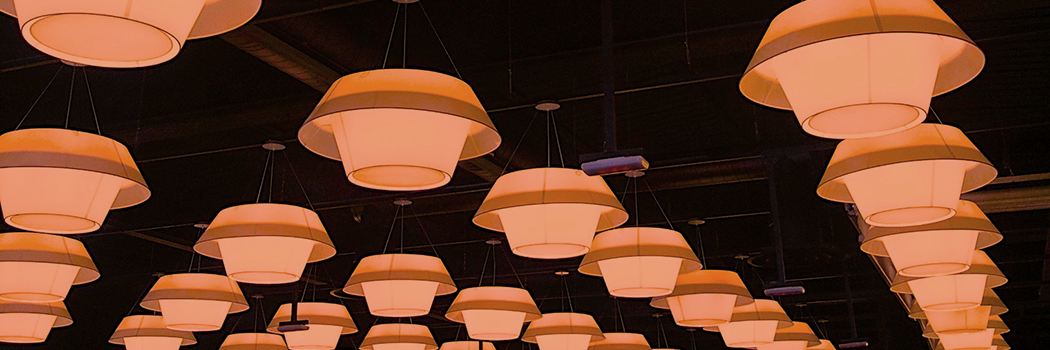 Rows of circular ceiling lights