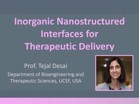 Inorganic nanostructured interfaces for therapeutic delivery