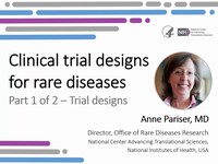 Clinical trial designs for rare diseases â€“ trial designs 1