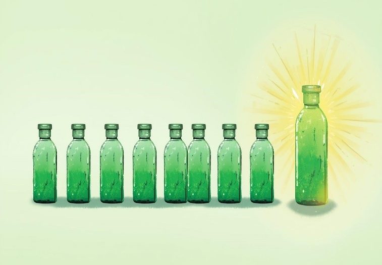 Image of 10 shampoo bottles