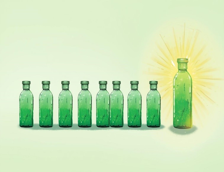 Image of 10 shampoo bottles