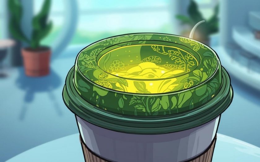 Image of seaweed coffee cup lid