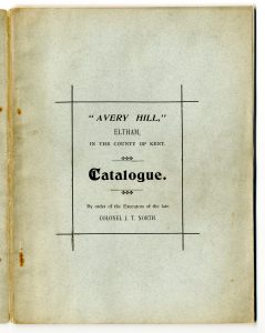 Avery Hill catalogue